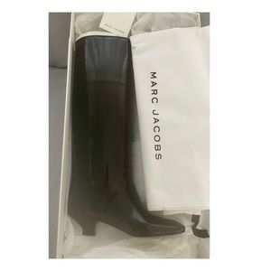 Black Marc Jacobs High Shaft Kitten Heel Boots NWT